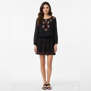 Joie Black Dress with Intricate Embroidery